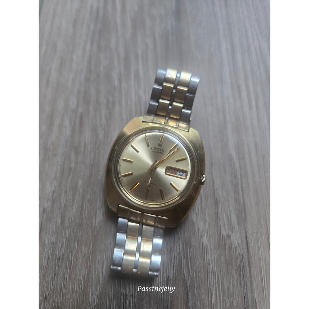 Vtg Seiko Watch Mens‎ 7006-7000 Day Date 21 Jewels Automatic Retro 70s Cushion